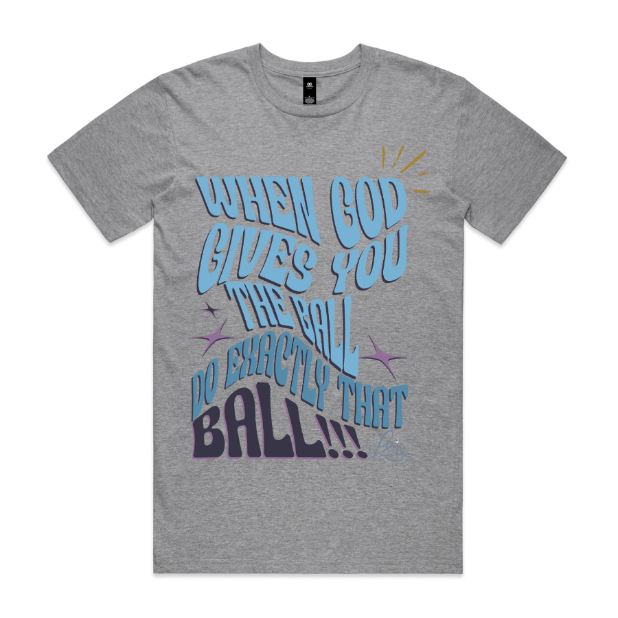 When God Gives You The Ball Cream Cotton Graphic Tee