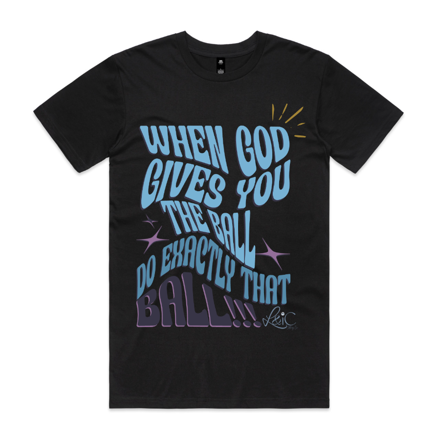 When God Gives You The Ball Cream Cotton Graphic Tee