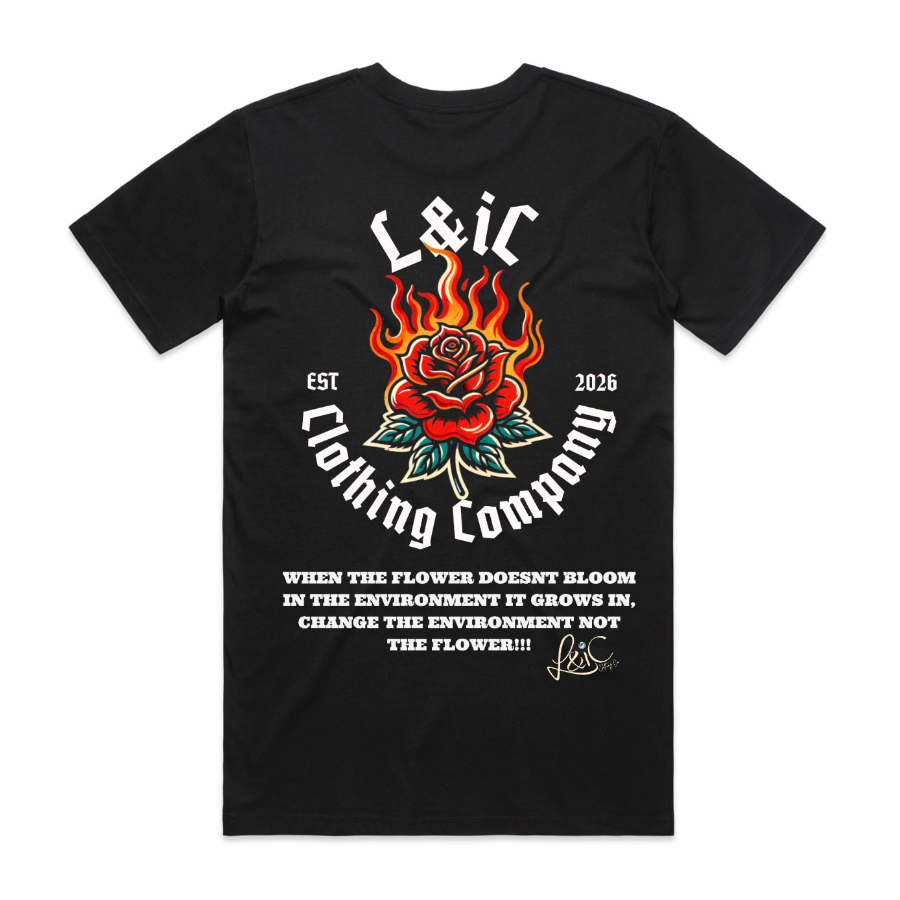 L&ic Flaming Rose Graphic Tee