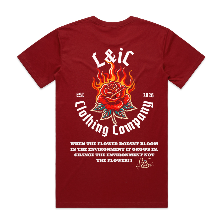 L&ic Flaming Rose Graphic Tee
