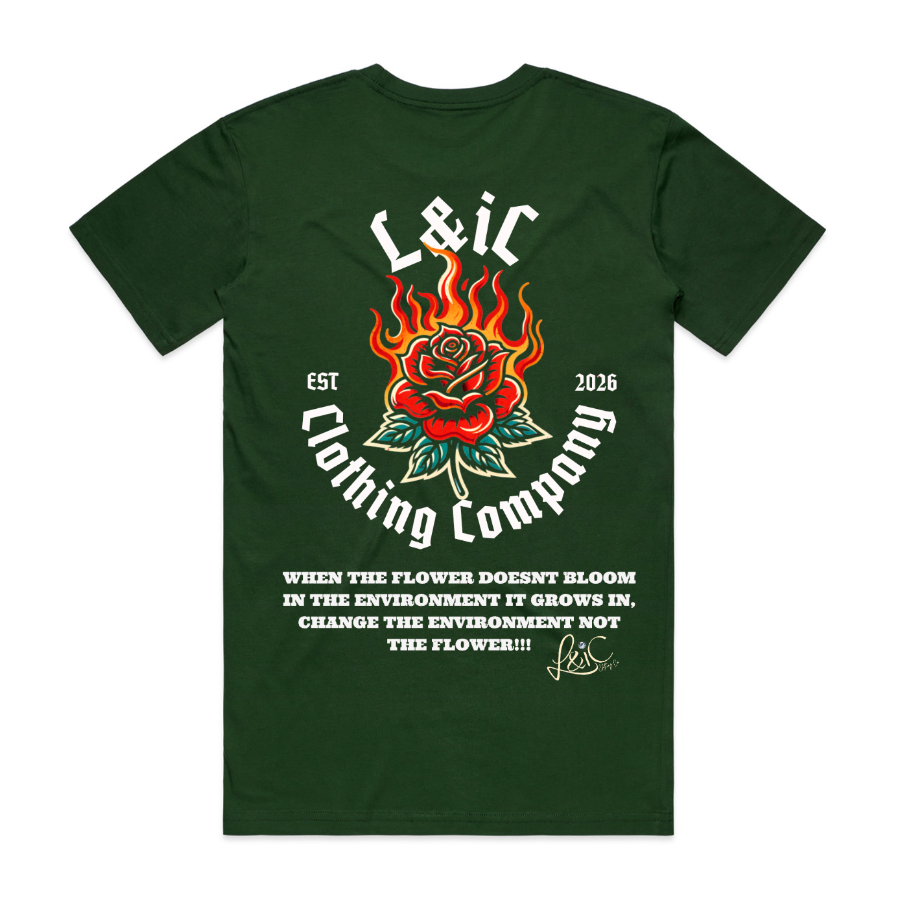 L&ic Flaming Rose Graphic Tee